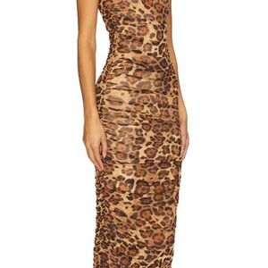 AFRM One Shoulder Leopard Print Dress